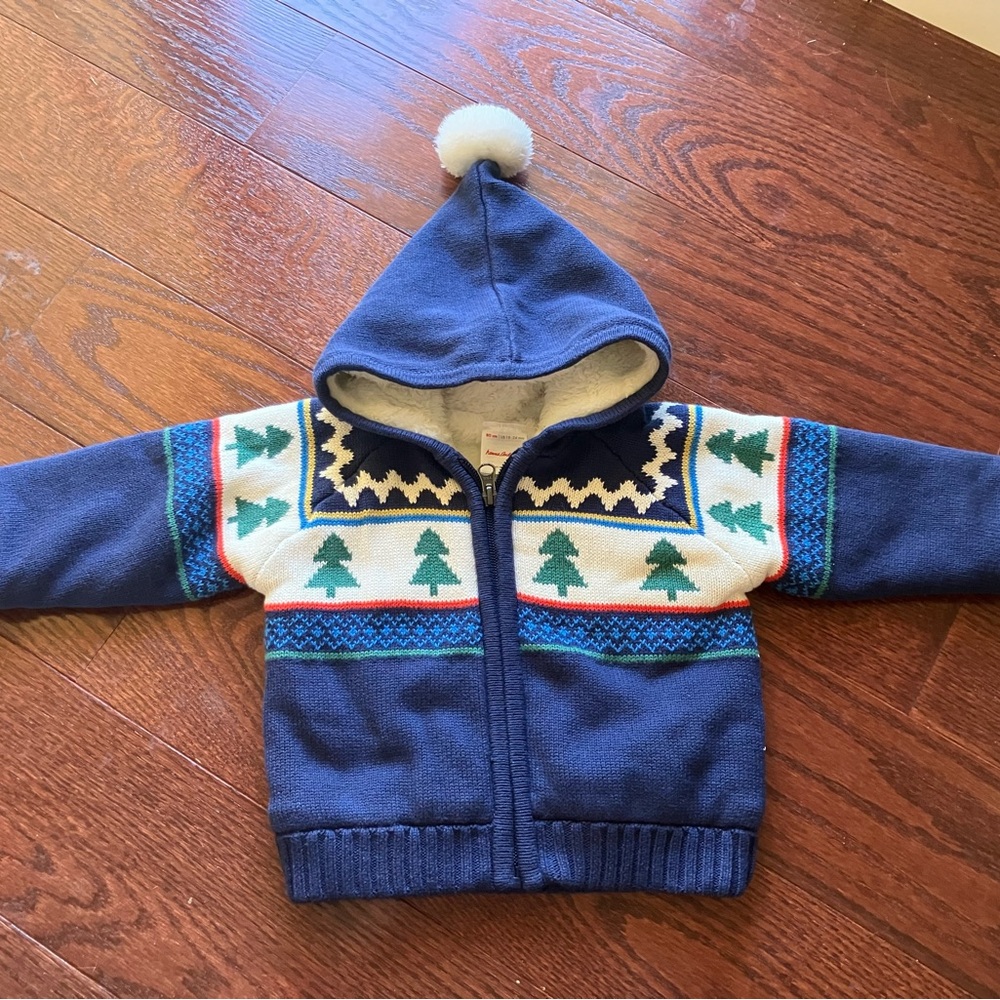 Hanna Andersson hooded Christmas winter sweater baby